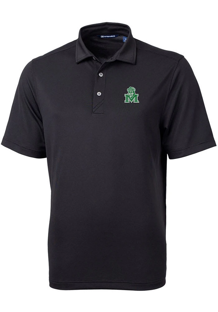 Cutter and Buck Marshall Thundering Herd Mens Vault Virtue Eco Pique Short Sleeve Polo