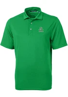 Cutter and Buck Marshall Thundering Herd Mens Kelly Green Vault Virtue Eco Pique Short Sleeve Po..