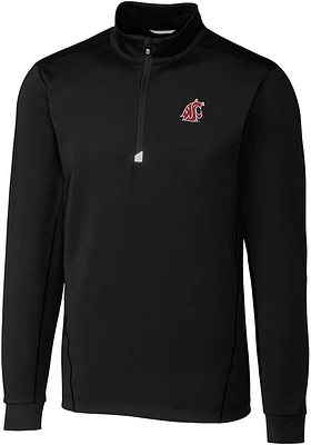 Cutter and Buck Washington State Cougars Mens Traverse Stretch Big Tall Qtr Zip