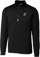 Cutter and Buck Washington State Cougars Mens Traverse Stretch Big Tall Qtr Zip