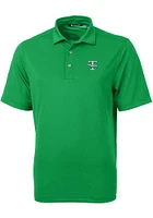 Cutter and Buck Tulane Green Wave Mens Kelly Virtue Eco Pique Short Sleeve Polo