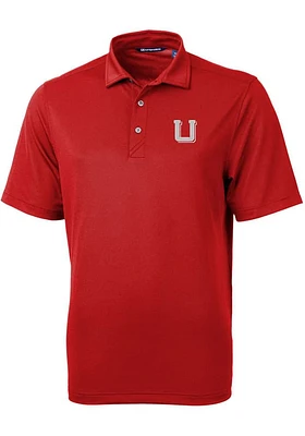 Cutter and Buck Utah Utes Mens Virtue Eco Pique Short Sleeve Polo