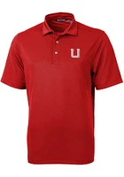 Cutter and Buck Utah Utes Mens Virtue Eco Pique Short Sleeve Polo