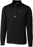 Cutter and Buck Texas Longhorns Mens Black Traverse Stretch Big Tall Qtr Zip
