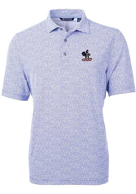 Cutter and Buck Delaware Fightin' Blue Hens Mens Virtue Eco Pique Botanical Short Sleeve Po..