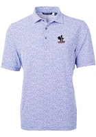 Cutter and Buck Delaware Fightin' Blue Hens Mens Virtue Eco Pique Botanical Short Sleeve Po..