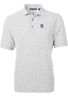 Cutter and Buck Fresno State Bulldogs Mens Grey Vault Virtue Eco Pique Botanical Short Sleeve Polo