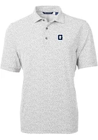 Cutter and Buck Georgetown Hoyas Mens Grey Vault Virtue Eco Pique Botanical Short Sleeve Polo