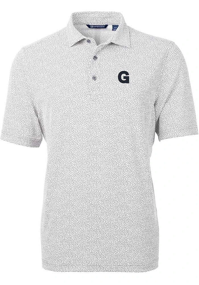 Cutter and Buck Gonzaga Bulldogs Mens Grey Vault Virtue Eco Pique Botanical Short Sleeve Polo