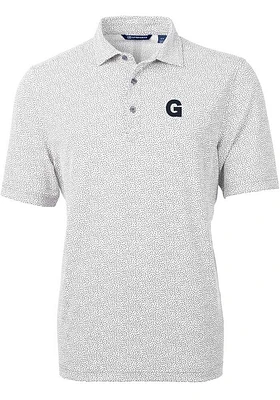 Cutter and Buck Gonzaga Bulldogs Mens Grey Vault Virtue Eco Pique Botanical Short Sleeve Polo