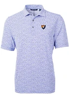 Cutter and Buck Illinois Fighting Illini Mens Blue Virtue Eco Pique Botanical Short Sleeve Polo