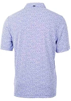 Cutter and Buck Illinois Fighting Illini Mens Blue Virtue Eco Pique Botanical Short Sleeve Polo