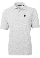 Cutter and Buck Kansas Jayhawks Mens Vault Virtue Eco Pique Botanical Short Sleeve Polo