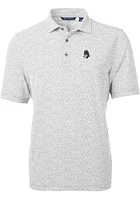 Cutter and Buck Michigan State Spartans Mens Grey Vault Virtue Eco Pique Botanical Short Sleeve Po..