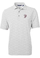 Cutter and Buck Mississippi State Bulldogs Mens Grey Vault Virtue Eco Pique Botanical Short Sleeve..