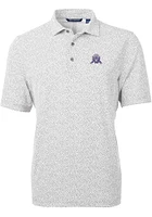 Cutter and Buck Northwestern Wildcats Mens Grey Vault Virtue Eco Pique Botanical Short Sleeve Polo
