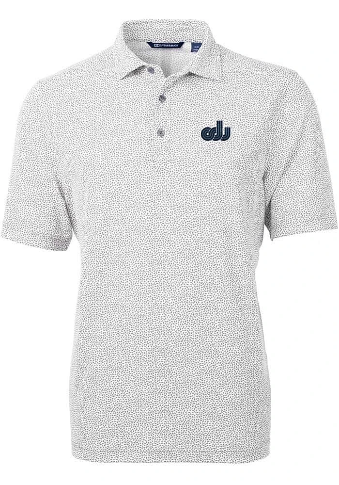 Cutter and Buck Old Dominion Monarchs Mens Grey Virtue Eco Pique Botanical Short Sleeve Polo