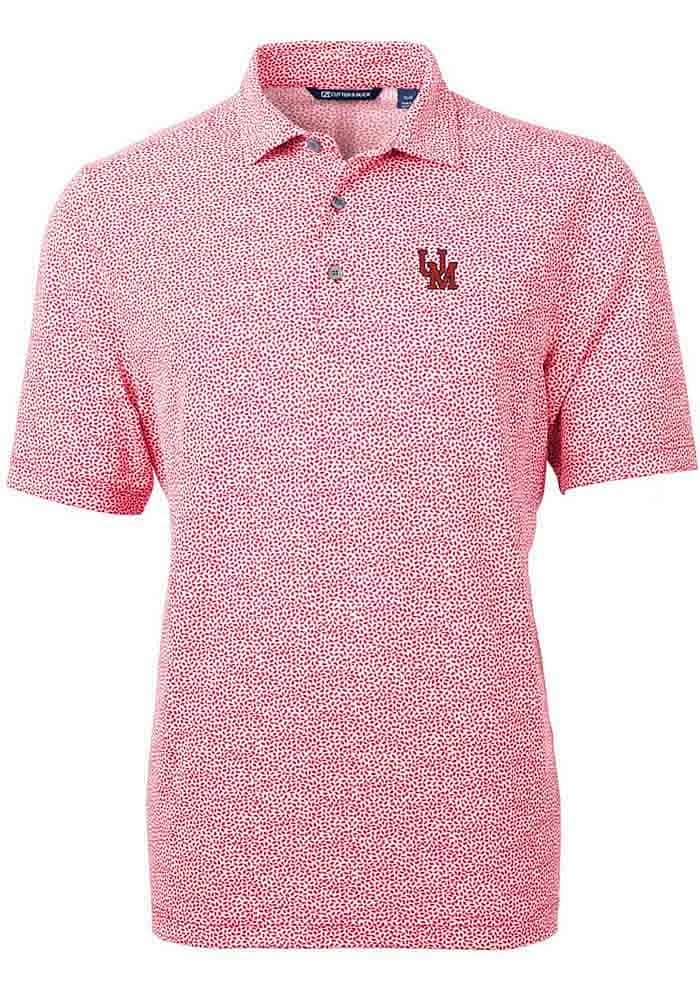 Cutter and Buck Ole Miss Rebels Mens Vault Virtue Eco Pique Botanical Short Sleeve Polo