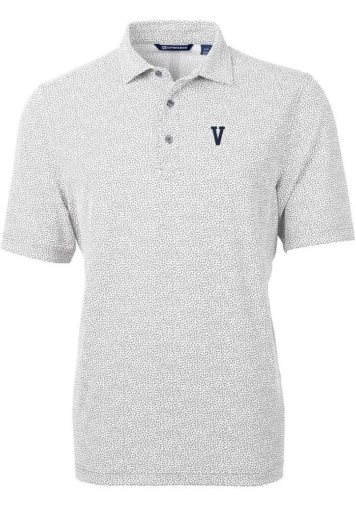 Cutter and Buck Villanova Wildcats Mens Grey Vault Virtue Eco Pique Botanical Short Sleeve Polo