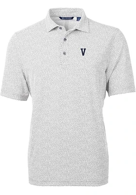 Cutter and Buck Villanova Wildcats Mens Grey Vault Virtue Eco Pique Botanical Short Sleeve Polo
