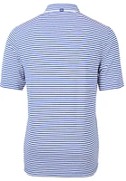 Cutter and Buck Delaware Fightin' Blue Hens Mens Virtue Eco Pique Stripe Short Sleeve Polo