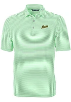 Cutter and Buck George Mason University Mens Kelly Green Vault Virtue Eco Pique Stripe Short Sle..