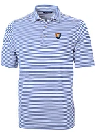 Mens Illinois Fighting Illini Blue Cutter and Buck Virtue Eco Pique Stripe Short Sleeve Polo Shi..