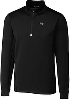 Cutter and Buck Wake Forest Demon Deacons Mens Black Traverse Stretch Big Tall Qtr Zip