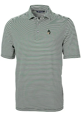 Cutter and Buck Michigan State Spartans Mens Vault Virtue Eco Pique Stripe Short Sleeve Polo