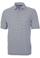 Cutter and Buck Michigan Wolverines Mens Blue Vault Virtue Eco Pique Stripe Short Sleeve Polo