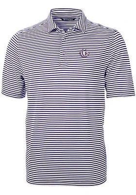 Cutter and Buck TCU Horned Frogs Mens Vault Virtue Eco Pique Stripe Short Sleeve Polo