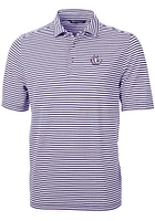 Cutter and Buck TCU Horned Frogs Mens Vault Virtue Eco Pique Stripe Short Sleeve Polo