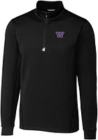 Mens Washington Huskies Cutter and Buck Traverse Stretch Qtr Zip