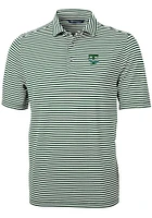Cutter and Buck Tulane Green Wave Mens Vault Virtue Eco Pique Stripe Short Sleeve Polo