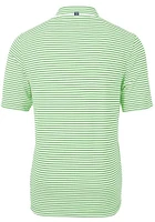 Cutter and Buck Tulane Green Wave Mens Kelly Virtue Eco Pique Stripe Short Sleeve Polo