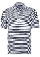 Cutter and Buck West Virginia Mountaineers Mens Navy Blue Vault Virtue Eco Pique Stripe Short Sl..