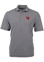 Cutter and Buck Western Kentucky Hilltoppers Mens Black Virtue Eco Pique Stripe Short Sleeve Pol..