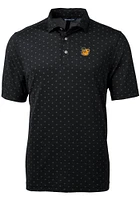 Cutter and Buck Baylor Bears Mens Black Vault Virtue Eco Pique Tile Short Sleeve Polo