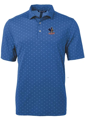 Cutter and Buck Delaware Fightin' Blue Hens Mens Virtue Eco Pique Tile Short Sleeve Polo