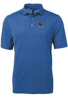 Cutter and Buck Delaware Fightin' Blue Hens Mens Virtue Eco Pique Tile Short Sleeve Polo