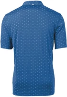 Cutter and Buck Delaware Fightin' Blue Hens Mens Virtue Eco Pique Tile Short Sleeve Polo