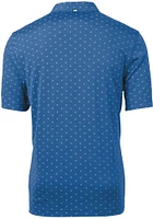 Cutter and Buck Kansas Jayhawks Mens Blue Virtue Eco Pique Tile Short Sleeve Polo