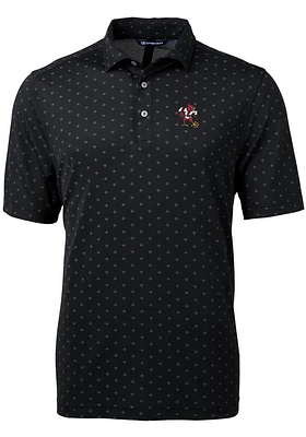 Cutter and Buck Louisville Cardinals Mens Black Vault Virtue Eco Pique Tile Short Sleeve Polo