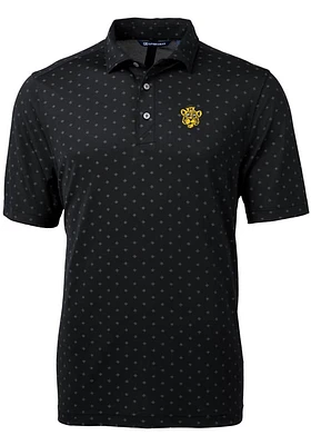 Cutter and Buck Missouri Tigers Mens Black Vault Virtue Eco Pique Tile Short Sleeve Polo