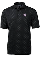 Cutter and Buck TCU Horned Frogs Mens Black Vault Virtue Eco Pique Tile Short Sleeve Polo