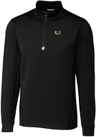Cutter and Buck Miami Hurricanes Mens Traverse Stretch Big Tall Qtr Zip