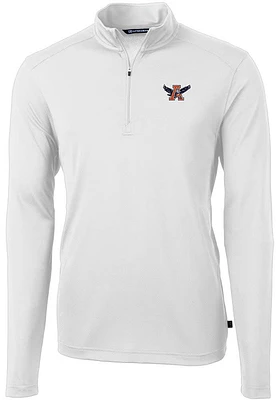 Cutter and Buck Auburn Tigers Mens Vault Virtue Eco Pique Long Sleeve Qtr Zip Pullover