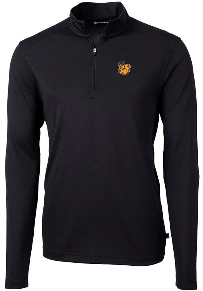 Cutter and Buck Baylor Bears Mens Vault Virtue Eco Pique Long Sleeve Qtr Zip Pullover