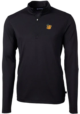 Cutter and Buck Baylor Bears Mens Vault Virtue Eco Pique Long Sleeve Qtr Zip Pullover