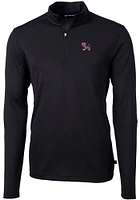 Cutter and Buck Clemson Tigers Mens Vault Virtue Eco Pique Long Sleeve Qtr Zip Pullover